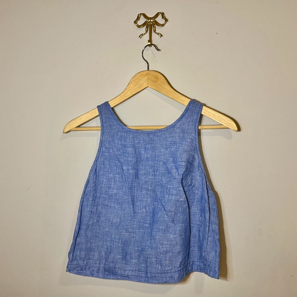 BB Dakota Cropped Linen Denim Shirt